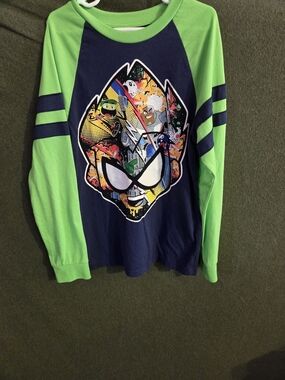 Teen Titans Go! Boys Long-Sleeve Graphic Tee - Navy & Bright Green
